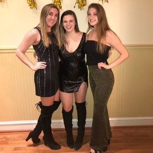 Forever 21 black/gold sparkly pants